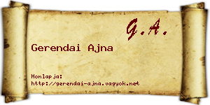 Gerendai Ajna névjegykártya